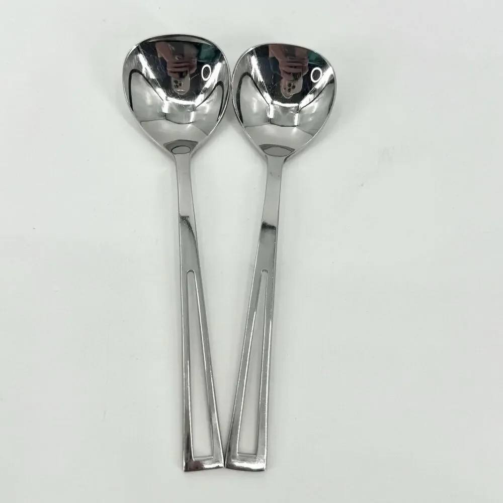 Supreme Cutlery Aperto Stainless Steel Sugar Spoons Set Of 2 Japan 5 3/4 inch